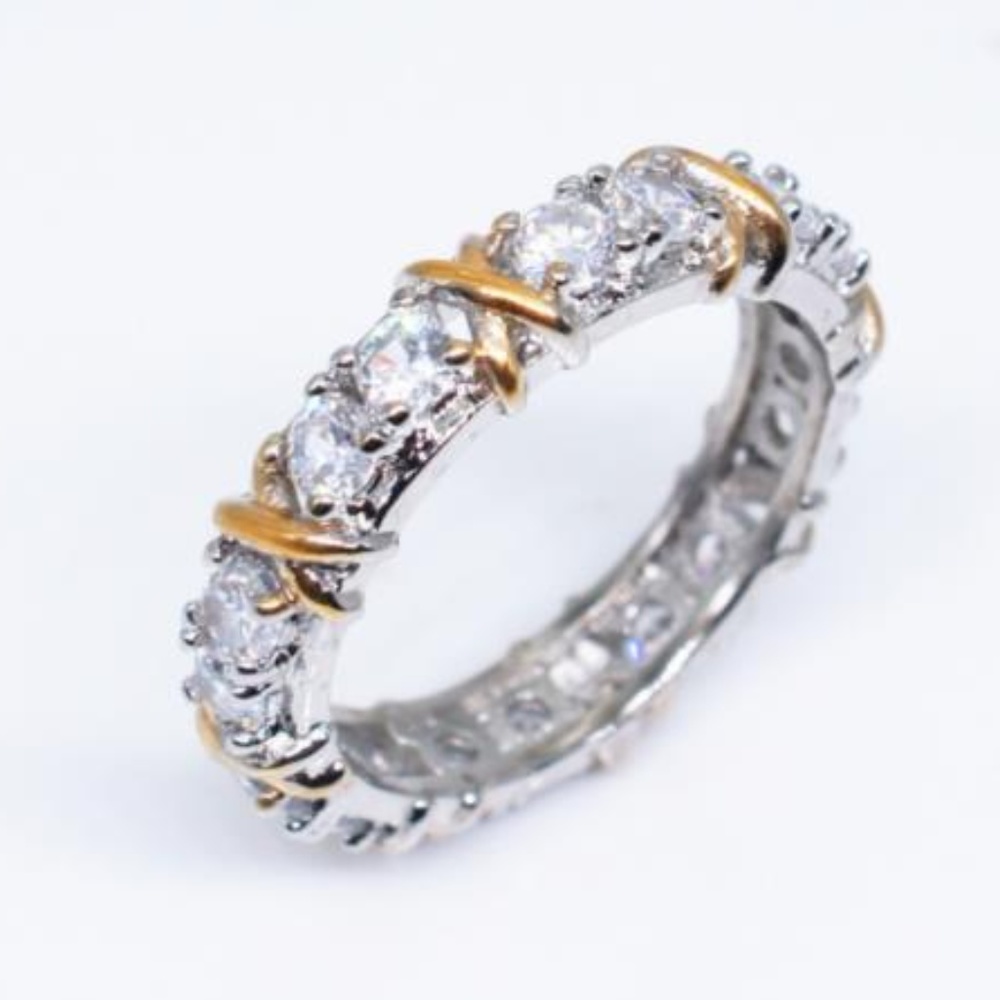 NEW S925 silver two tone ring - Picture 2 of 3